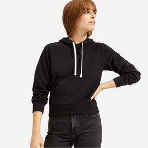 Everlane Lightweight French Terry Shrunken Hoodie Black size XS